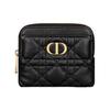 Женский кошелек Caro с логотипом CD, на молнии, из мягкой телячьей кожи с узором Cannage, черный