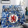 Custom Name,Chelsea FC Printed Flannel Blanket, soft throw for bedroom sofa, washable, Christmas present, great gift.