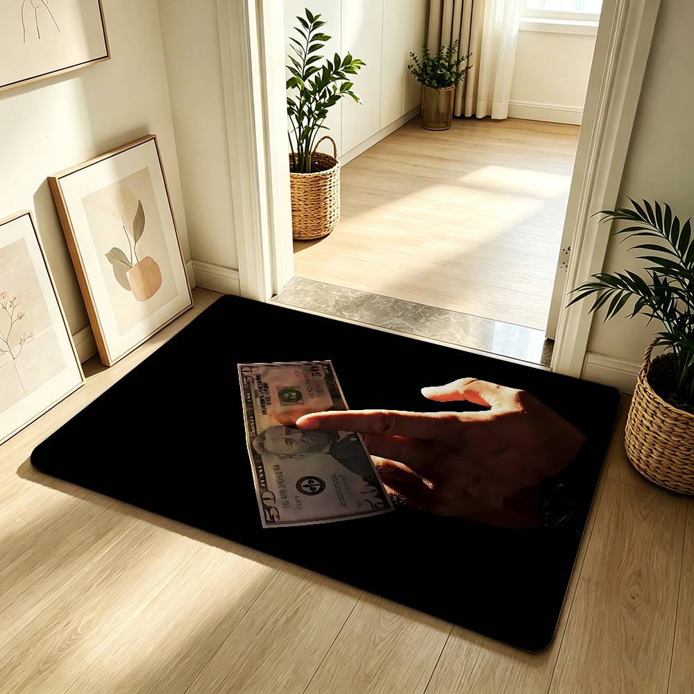Art Money Talks Carpet Bathroom Anti-slip Mat Door Mat Home Decoration Mat Entrance Door Mat Scratch-resistant Door Mat