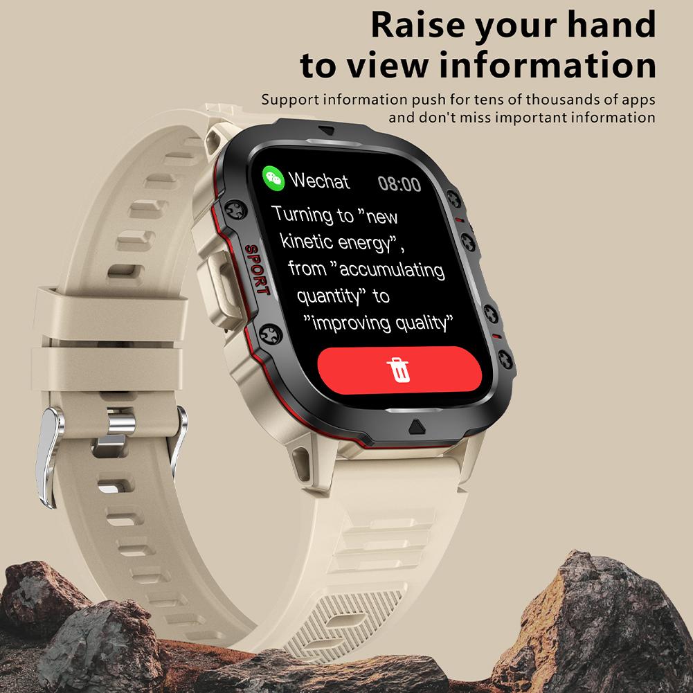 QX11 Smart Watch Sleeping Heart Rate Blood Oxygen Blood Pressure Monitor Waterproof Fitness Watch With 1.96 Inch Touch Screen For Smart Phones Tablet