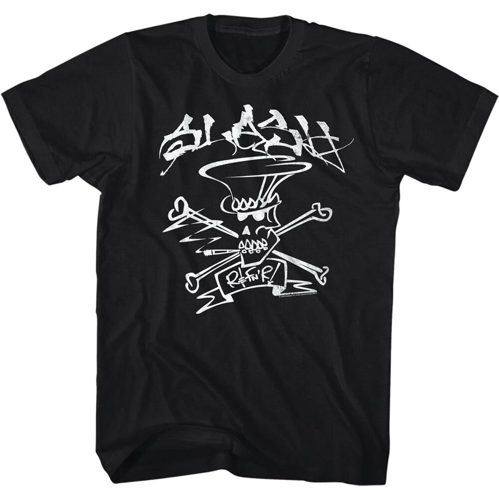Футболка мужская Slash Skull R & Fn' R Гитарист Концертный мерч Guns n Rose