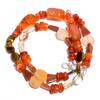 Carnelian Tiger Eye Crystal Gemstone Mix Shape Smooth Beads Necklace 17" UB-3999 UB-3999