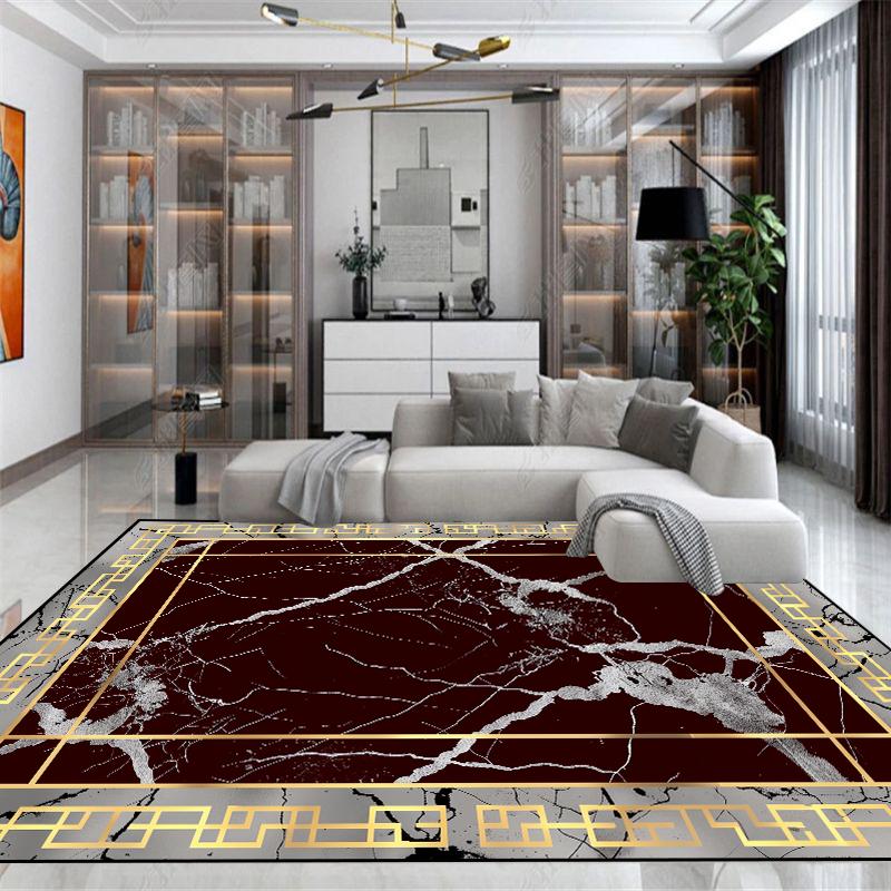 European Marble Pattern Rug Large Area Living Room Carpet Non-slip Bedroom Decor Rug Washable Lounge Coffee Table Mat Luxury