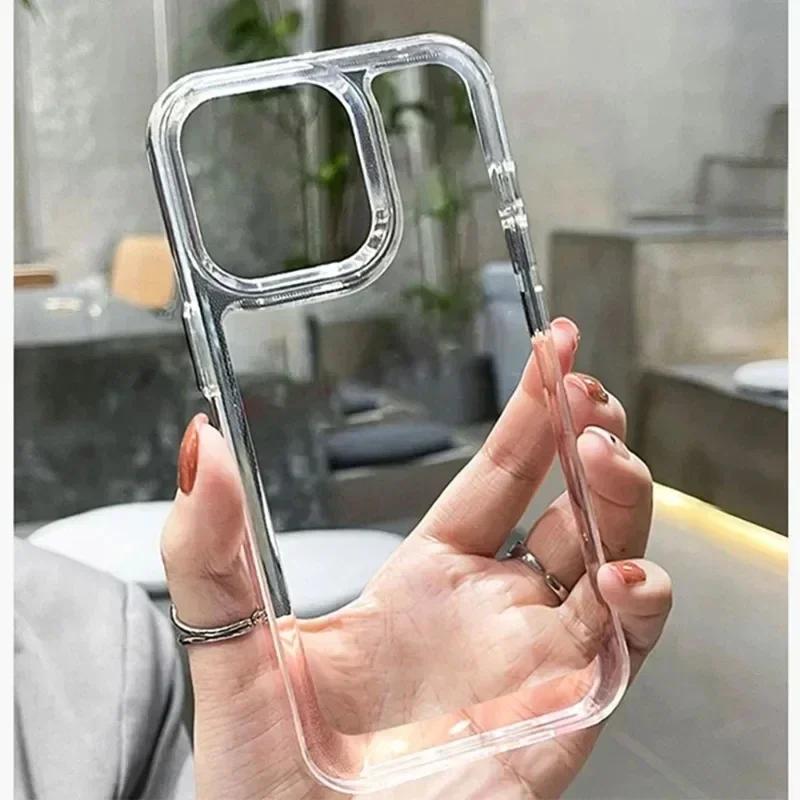 Роскошный прозрачный силиконовый противоударный чехол Armo для iPhone 17 Pro Max 16 15 14 13 12 11 Pro Max Plus Прозрачная защитная крышка
