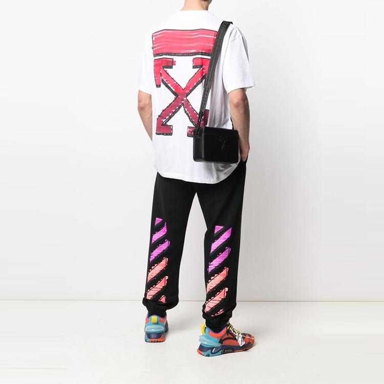Off-White Белые мужские топы с маркером поверх футболки OMAA038R21JER0020125