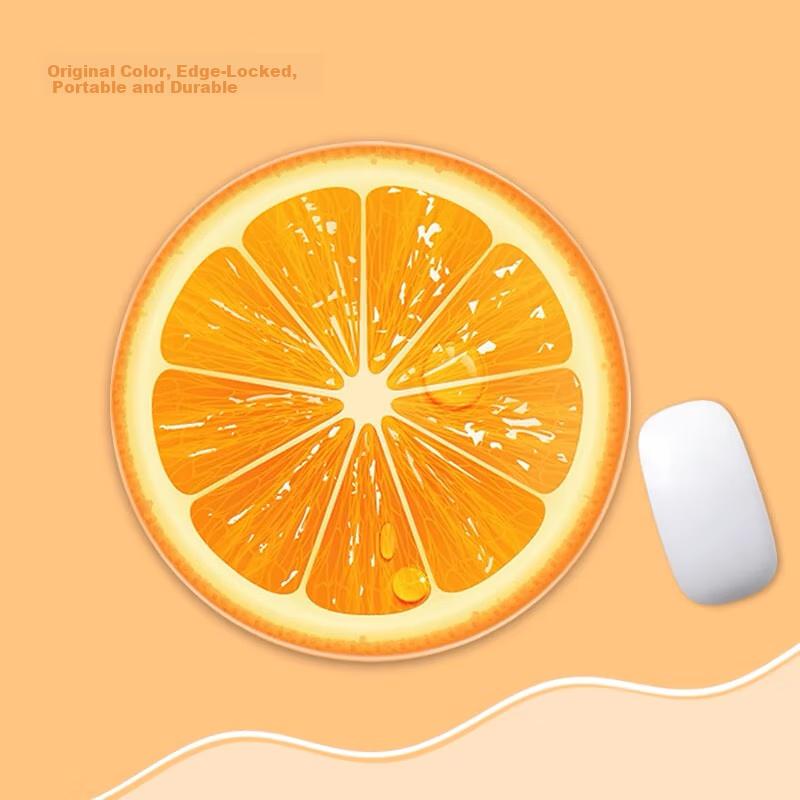 Mouse Pad, Small Size, Locking Edge, Round Mouse Pad, Portable Mouse Pad, Washable, Portable Laptop Mouse Pad, 220*220mm, Orange