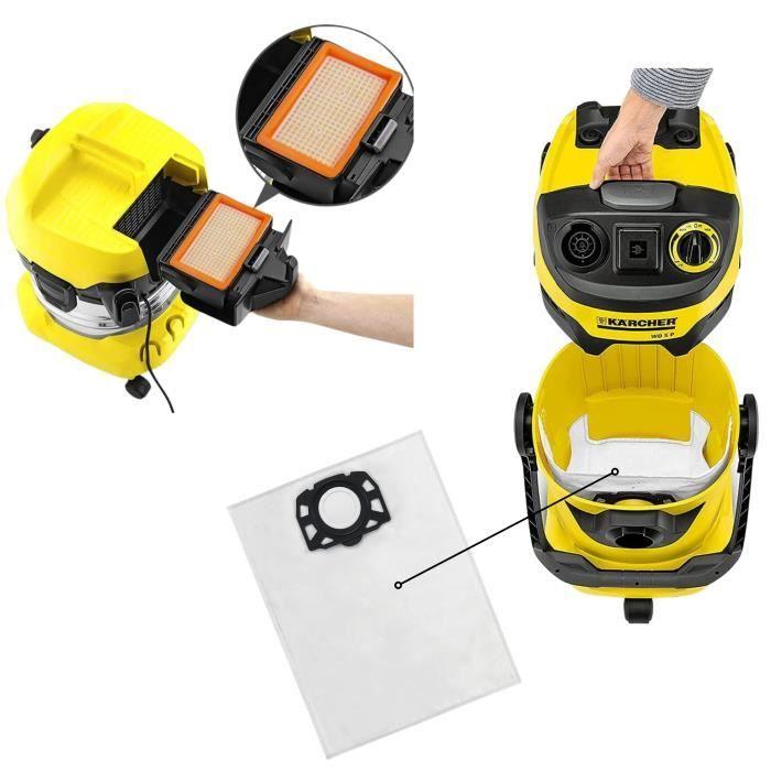 Sac aspirateur et Filtre pour Karcher WD4 WD5 WD6 MV4 MV5 MV6 Sacs 2.863-006.0 [Lot 8] et Filtres 2.863-005.0 [Lot 2] Phonillico®