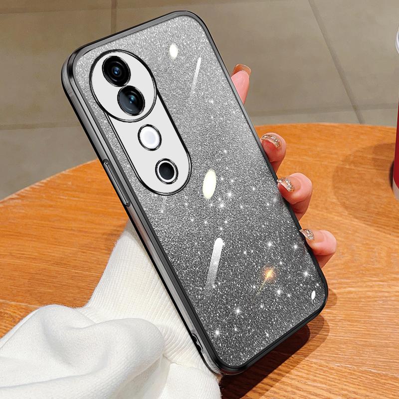 KEYSION Роскошный чехол-бампер с блестками для VIVO V40 Pro 5G, прозрачный мягкий ТПУ, противоударная задняя крышка для VIVO V40 5G
