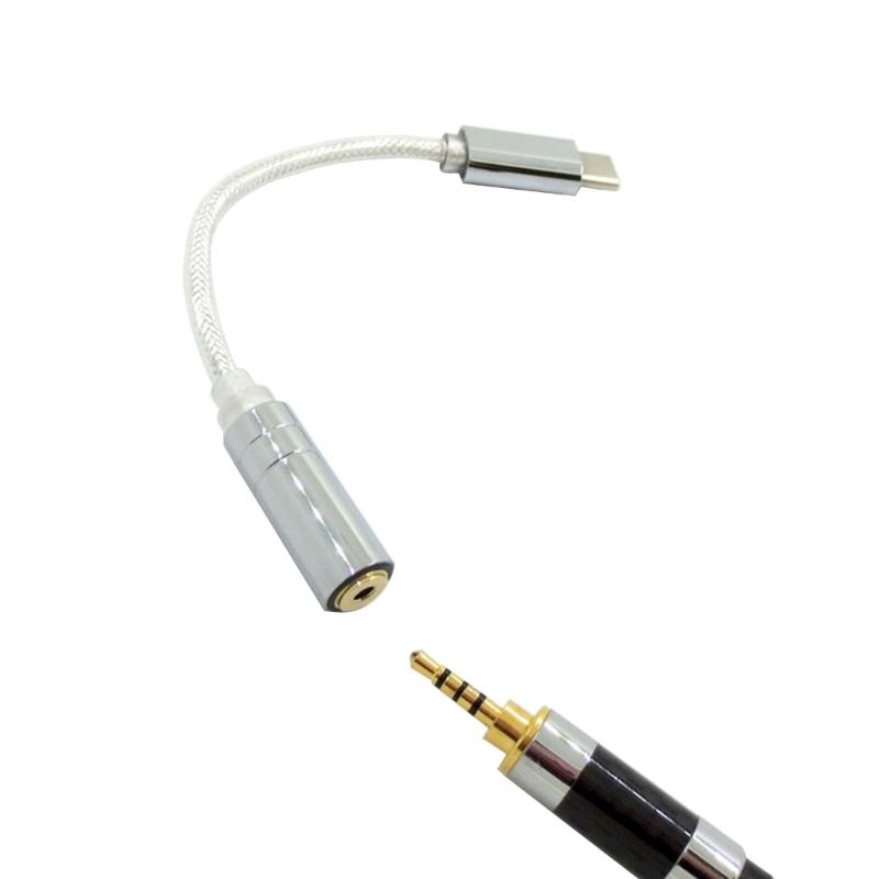 Durable Type-C to 3.5mm/2.5mm/4.4mm Female Adapter Cord Great Compatibility Flexible USB C Headphone Cable Replacement