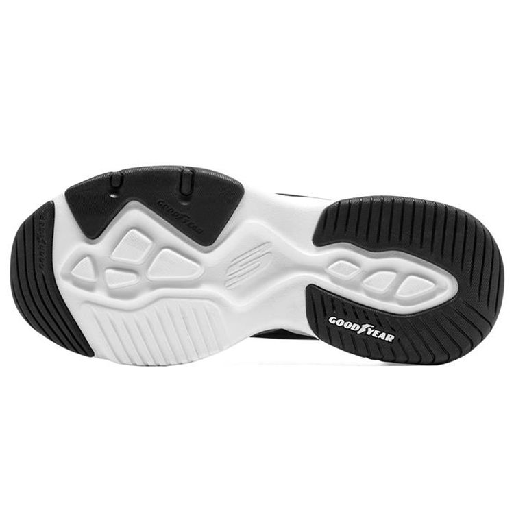 Skechers DLites 4.0 Кожаные На шнурках Амортизирующие Прочные Низкие Папины Кроссовки Женская кроссовка Белый Черный 896144-BKW