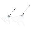 Adjustable Leaf Rake Retractable Expandable Stainless Steel Metal Lawn Yard Garden Hand Tool