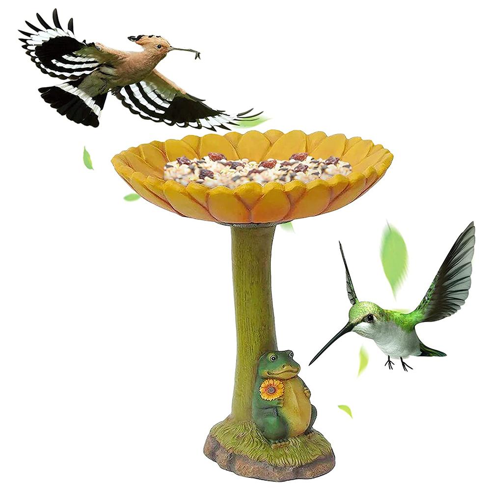 Resin Bird Feeder Statue Fox Hedgehog Rabbit Frog Garden Decor