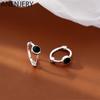 Black Dots Hoop Earrings For Women Classic Cool Simple Mini All-Match Daily Jewelry Student Gift