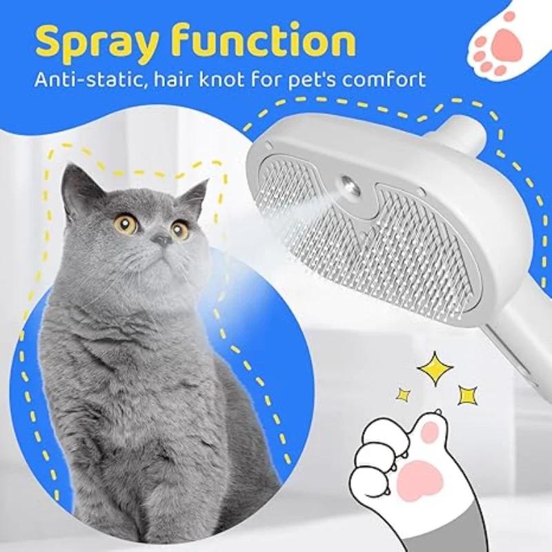 Pet Digital Spray Comb Cat Dog Hair Removal Comb USB Rechargeable De-fluffing Hair Removal Comb Pet Cleaning Tools