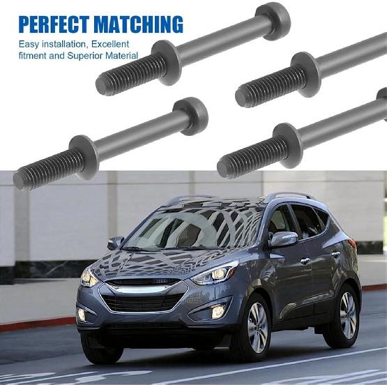4Pcs Fuel Injector Clamp Bolt Assembly Suitable For Hyundai Tucson, IX35, Santa Fe, Carnival, Sorento, Sportage - OEM 338162F000 Replacement