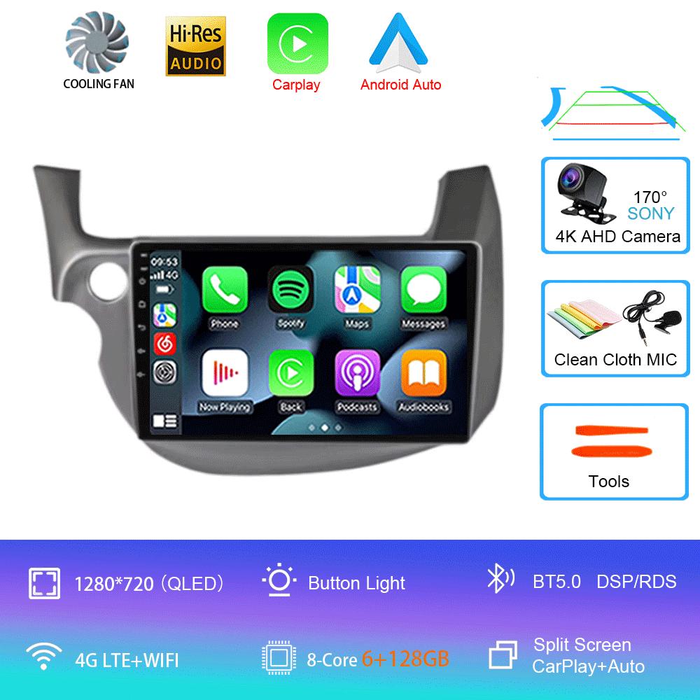 Android14 video Player Car Stereo Radio Multimedia Wireless Carplay Android Auto For HONDA FIT JAZZ 2008 - 2013 AUto GPS WIFI+4G