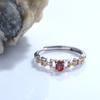Кольцо Color Treasure Jewelry из стерлингового серебра S925 с инкрустацией натуральным рубином, женское, открытое, в форме цепочки