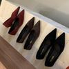 2025 New Autumn and Winter Pointed Suede Light Mouth Thick Heel Versatile Commuter Work Fashion Women's Single Shoes