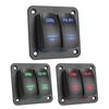 For Car ATV UTV Switch Control Panel With LED Light Wiring Harness 5 Pin ON/Off Toggle 2 Gang Rocker Switch Panel