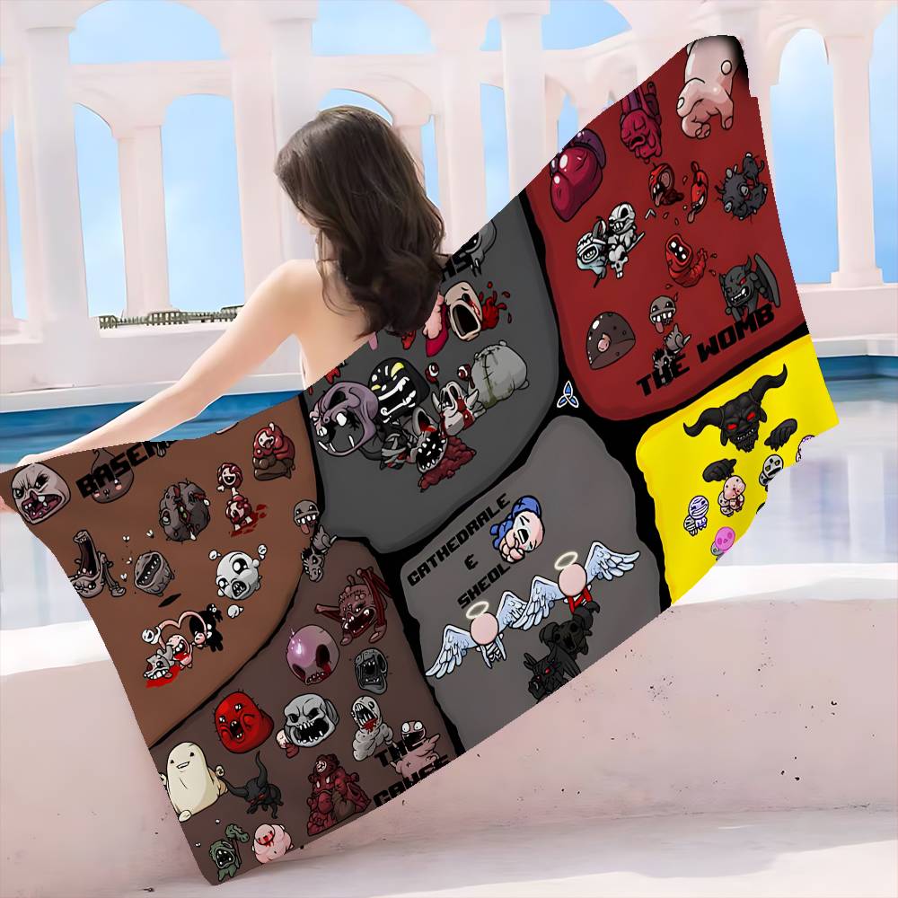 T-Binding Of Isaac Аниме Пляжное полотенце Цветные банные полотенца для девочки Микрофибра Быстросохнущее Без песка Пляж Йога Спа