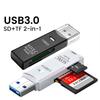 NNBILI 1-2 шт. Картридер USB3.0/2.0 к SD TF Адаптер для карт памяти Высокоскоростной Картридер 2-в-1 для ПК Ноутбука Аксессуары