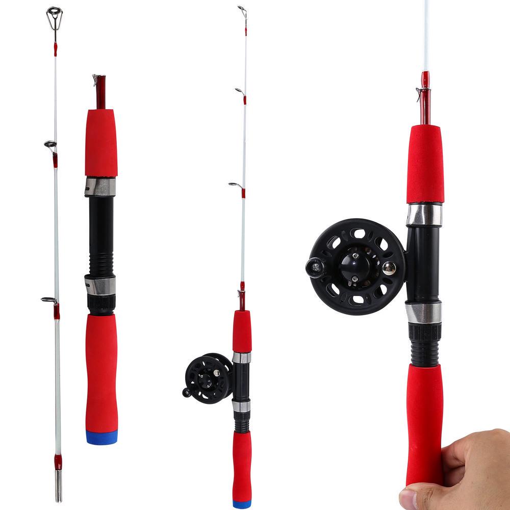 Удочка и катушка для зимней удочки, ультралегкий мини-комплект для зимней рыбалки нахлыстом на открытом воздухе, комбинированный комплект