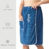 Men Bath Towel Absorbent Quick Dry Bath Wrap Towel with Secure Buckle And Pocket for Gym Spa Sauna Shower