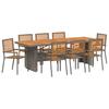 Garden Dining Set 9 pcs Grey and Brown Poly Rattan