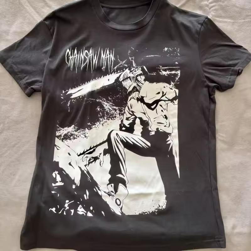 Black Chainsaw T shirt Men's T shirt Summer New Style Unisex Trendy Casual T shirt