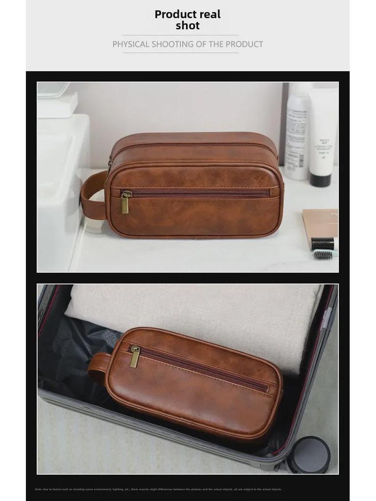 Мужская дорожная косметичка и туалетные принадлежности из искусственной кожи