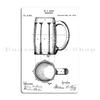 Beer Mug Patent  Metal Plaque Customize Club Club Pub Living Room Tin Sign Poster