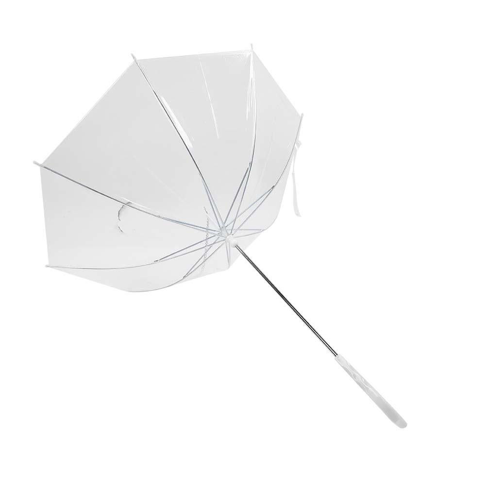 Innovative Pet Umbrella Dog Cat Umbrella with Pulling Cable Chain for Rain Walking UseTransparent