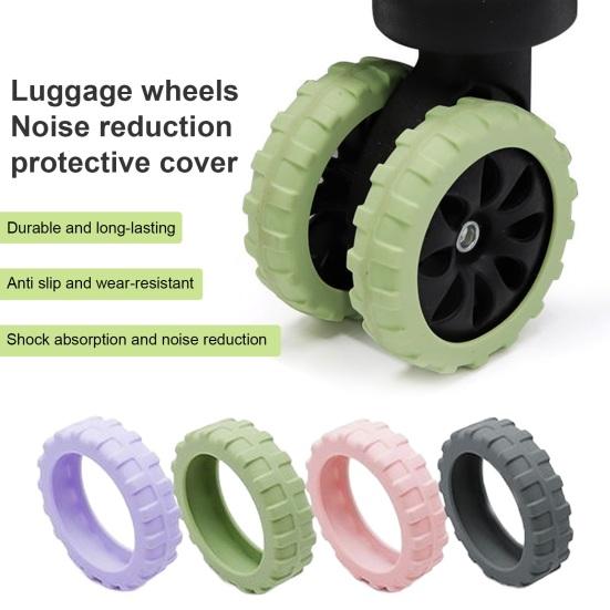 8 Pcs Luggage Caster Cover Thick Reduce Noise Caster Protection Prevent Scratches Non-slip Suitcase Wheel Covers Wear-Resistant Waterproof Wheel