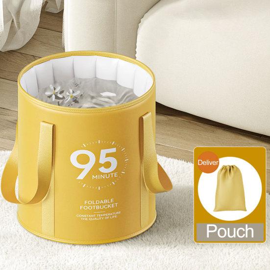Portable Collapsible Foot Bath Tub Waterproof PVC Insulated Foot Bath Bag 37cm High Travel Foot Spa Soaking Feet Foot Bath Bucket