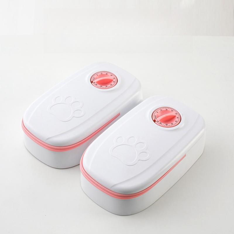 Pet Automatic Feeder Timed Quantification Separate Bowls for Dry Wet Feeding Easy To Clean Short-distance Travel Home Use