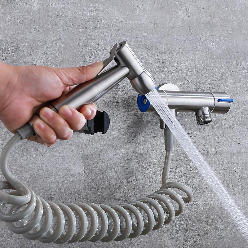 304 Stainless Steel Bidet Set Handheld Bidet Sprayer Set Shower Handheld Hand Bidet Faucet Toilet Single Cold Water Tap