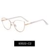 SHINELOT MS 93522 Women Fashionable Geometric Metal Cat Eye Optical Anti-Blue Light Glasses Frame Custom Logo Shipping Agent