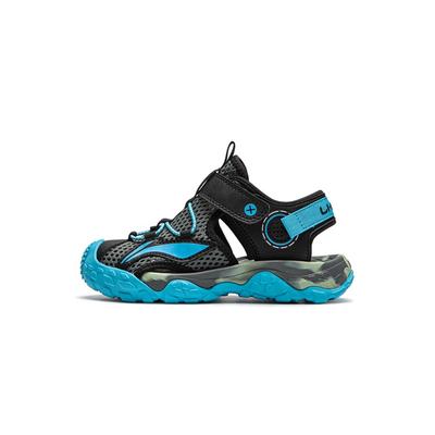 Li Ning Kids Sports Lifestyle Series Модные универсальные нескользящие амортизирующие дышащие детские сандалии Детские сандалии темно-серо-зеленые YKKS016-7