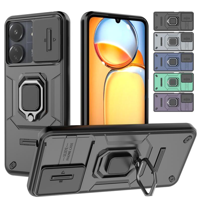 Чехол Armor для Redmi 13C 4G Xiaomi Poco C65 защитный чехол кольцо магнитный держатель Coque Fundas Capa