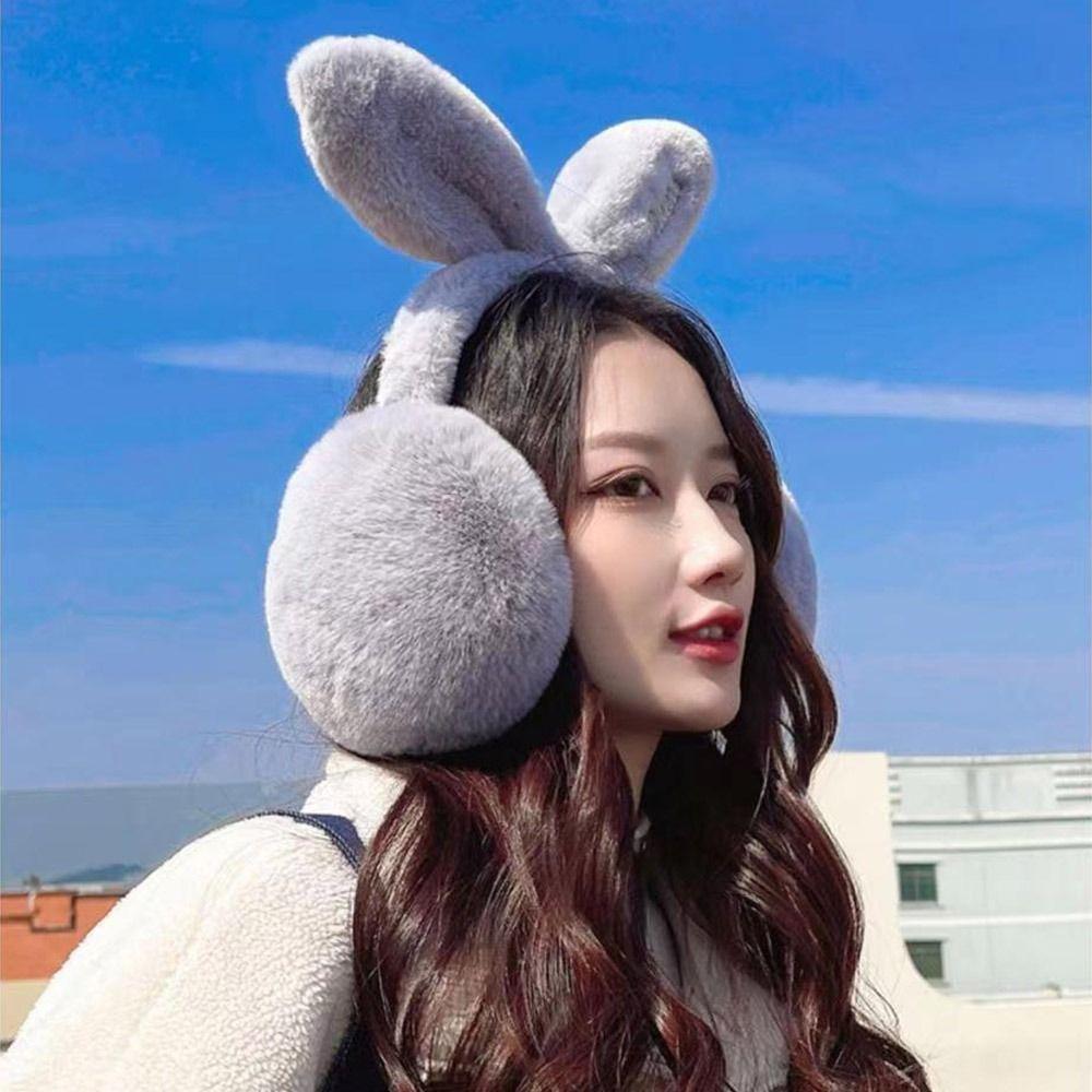 Fluffy Plush Earmuffs Foldable Ear Warmer Winter Earflaps  for Men Women