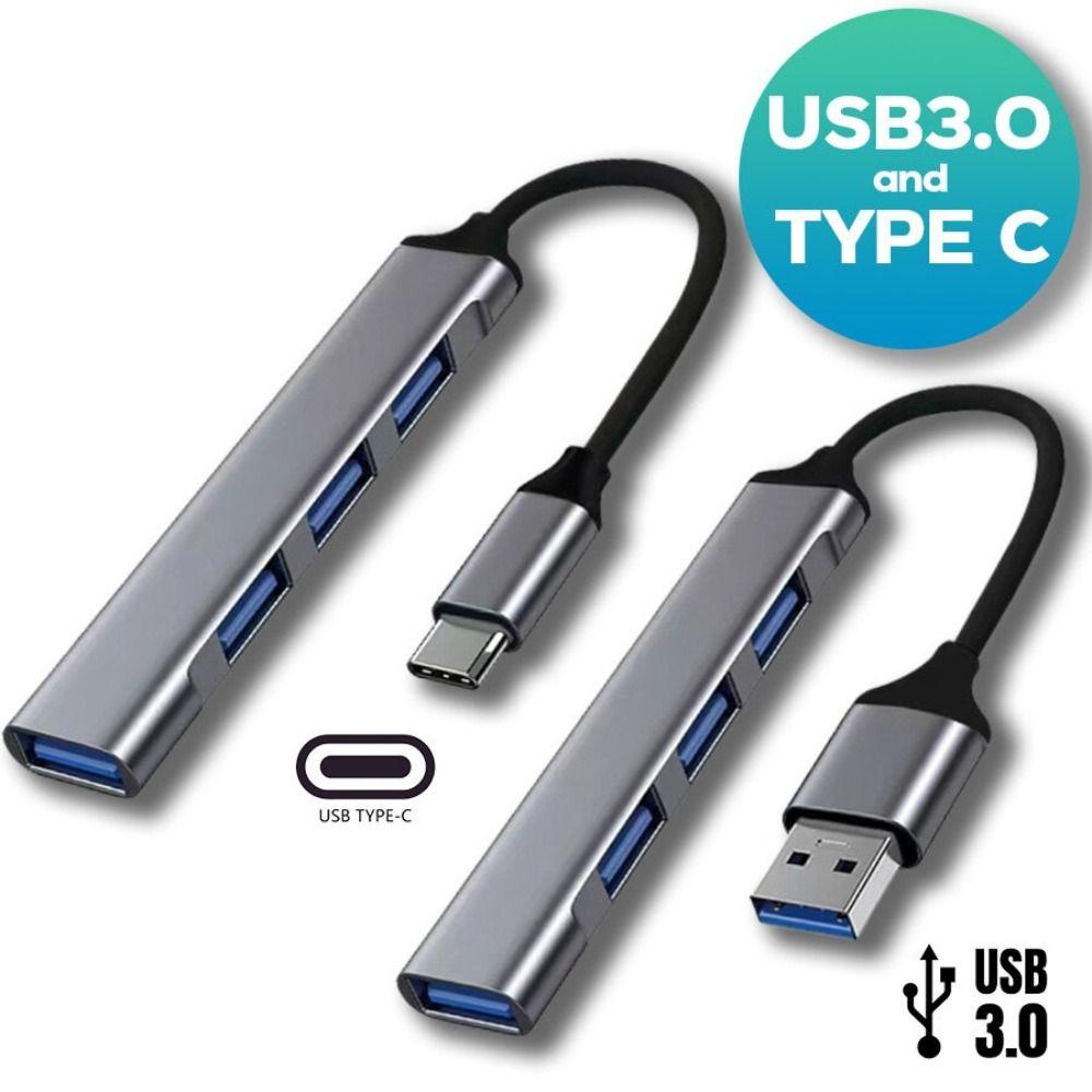 Aluminium Alloy USB-C HUB 4 IN 1 USB 3.0 Docking Station Universal Type-C Splitter  U Disk