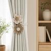 Handmade Crochet Flower Curtain Tieback, No Drilling Window Curtain Holders Ties Backs, Decorative Drape Curtain Holdbacks for Home Bedroom