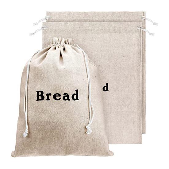 Reusable Bread Bag Eco-friendly Drawstring Design Easy To Clean Homemade Bread Storage Bag Dry Food Storage Organizer