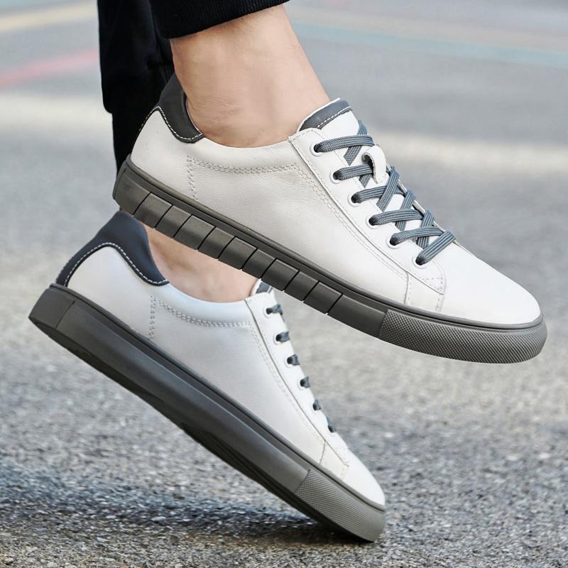 Мужская обувь из натуральной кожи, скейтборд, стильные высококачественные мужские кроссовки со шнуровкой, удобные классические кроссовки на плоской подошве