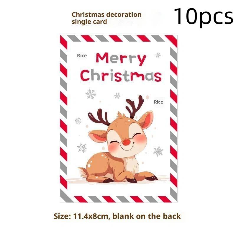 10Pcs Christmas Cards, Handwritten Thanks, Blessings, Messages, Gifts, Decorations, Small Cards, Parties, Birthdays, Holidays