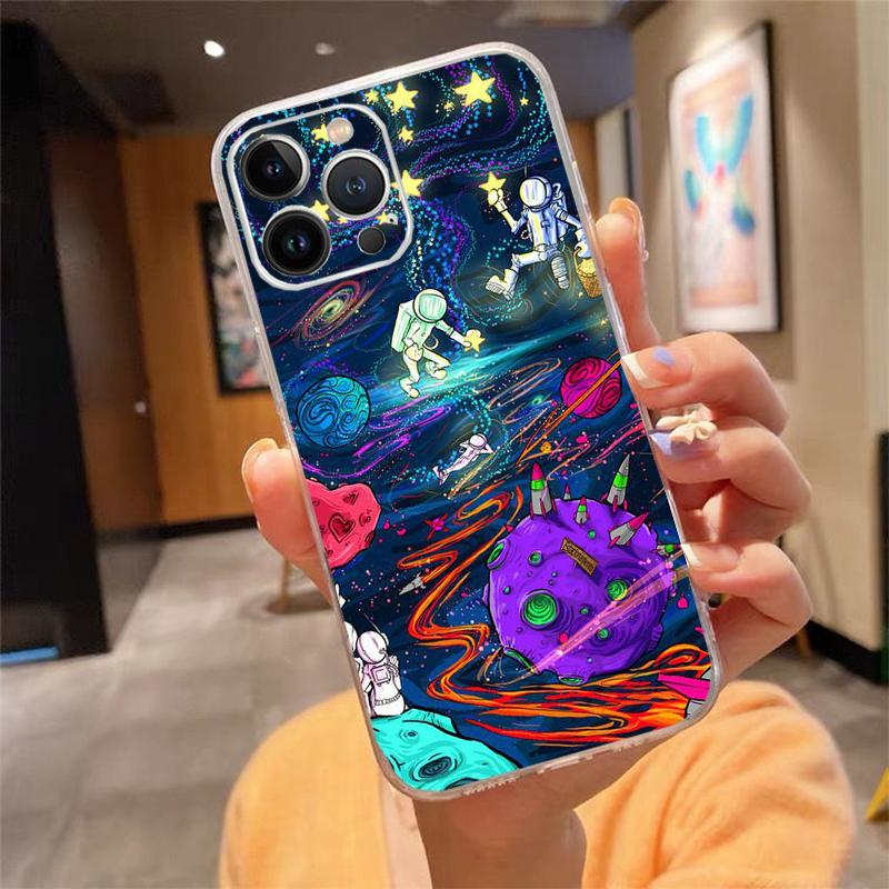 Phone Case For iphone 17 Pro Max Air 16 15 14 13 Pro Max 15 16 Pro 15Plus Stars Space Astronaut
