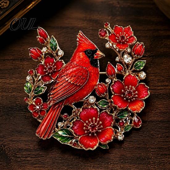 Decorative Brooch Vintage Flower Bird Pin, Alloy Lapel Pin for Coats Metal Coat Suits Dresses Scarves, Jewelry Accessory Women