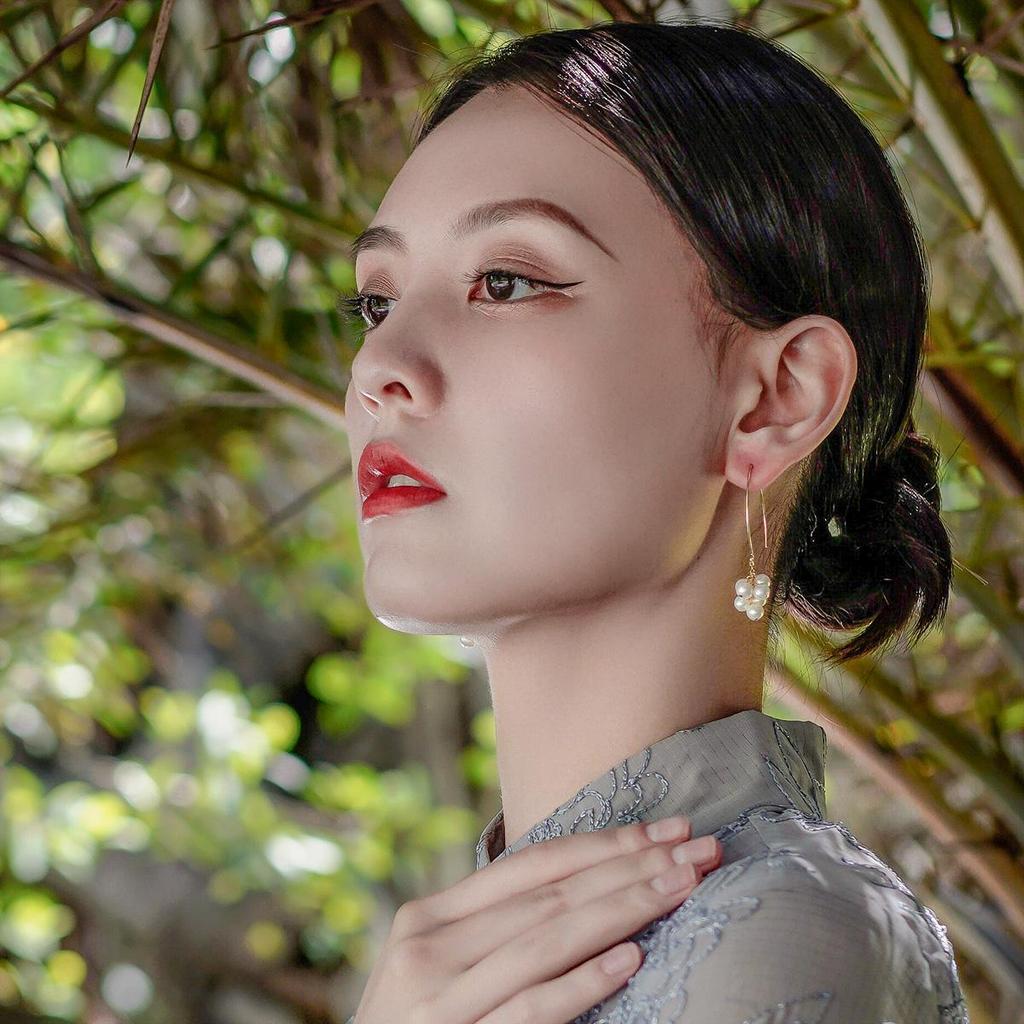 Yinujiao винтажные серьги-крючки с наполнителем из 14-каратного золота, простые базовые серьги ручной работы, изготовленные из бисера пресной воды, ювелирные изделия, подарок для женщин и дам