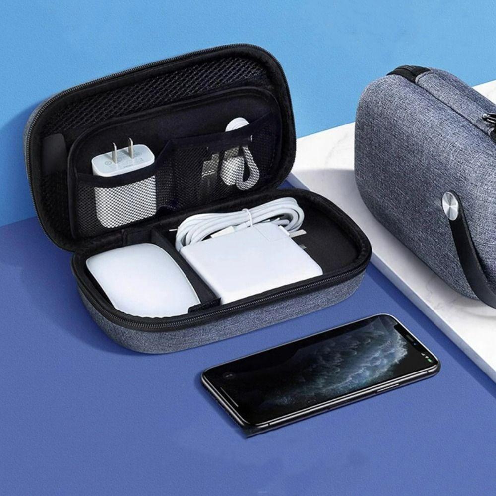 Lightweight Travel Organizer Bag Multiple Compartments Data Cable Organizer Office