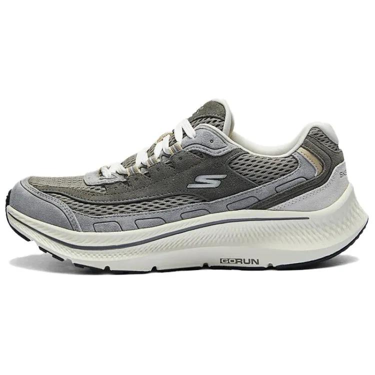 Skechers Go Run Consistent 2.0 Suede Abrasion Resistant , Breathable , Lightweight Low top Casual Shoes Men's Gray Brown (Unisex)